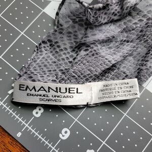 Emanuel Ungaro Gray Snake-Print Silk Scarf